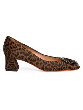 Santoni Women's 75MM Leopard-Print Calf Hair Pumps