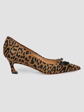 Santoni Women's Adri 55MM Leopard-Print Calf Hair Pumps