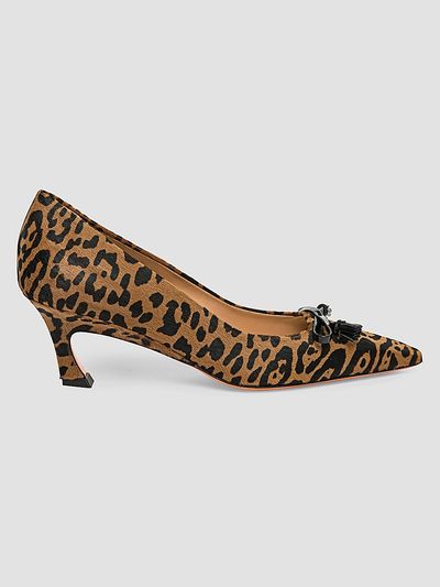 Santoni Women's Adri 55MM Leopard-Print Calf Hair Pumps