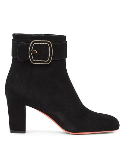 Santoni Women's Marta 70MM Suede Buckle Booties