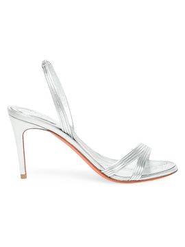 Santoni Women's Serpenti 90MM Metallic Leather Slingback Sandals