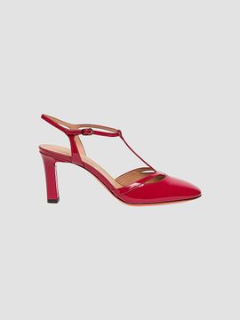 Santoni Women's Sofia Patent Leather 50MM T-Strap Pumps