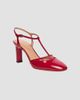 Santoni Women's Sofia Patent Leather 50MM T-Strap Pumps - 2