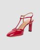 Santoni Women's Sofia Patent Leather 50MM T-Strap Pumps - 5