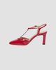 Santoni Women's Sofia Patent Leather 50MM T-Strap Pumps - 6
