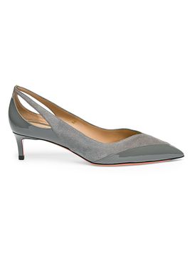 Santoni Women's Suede & Patent Leather Cut-Out Pumps