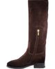 Santoni Women's Suede Buckle Equestrian Boots - 5