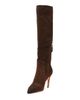 Santoni Women's Viola 85MM Suede Knee-High Stiletto Boots - 4