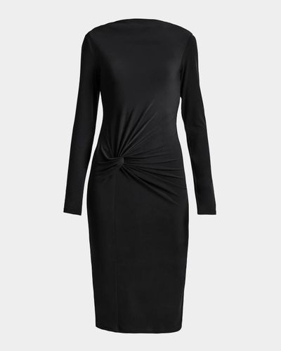Santorelli Bodycon Bateau-Neck Midi Dress