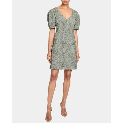 Santorelli Santorelli Bianca A-Line Shift Dress with Puff Sleeves