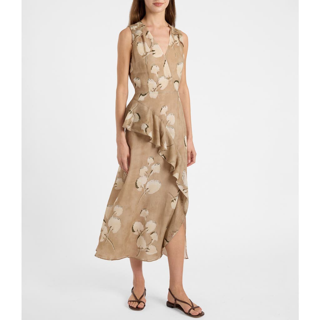Santorelli Santorelli Cona Midi Dress with Ruffle Panel