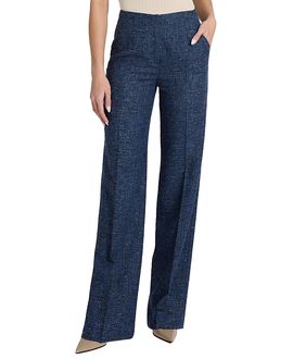 Santorelli Santorelli Della Straight Leg Pants in Modern Donegal Fabric
