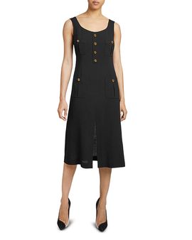 Santorelli Santorelli Fanny A-Line Sleeveless Dress in Luxury Wool Crepe