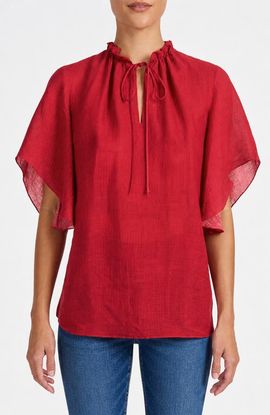 Santorelli Santorelli Guita Flutter Sleeve Blouse