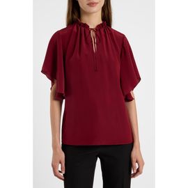 Santorelli Santorelli Guita Flutter Sleeve Silk Blouse