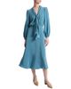 Santorelli Santorelli Jenn Long Sleeve Silk Midi Tie-Neck Dress - 1