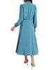 Santorelli Santorelli Jenn Long Sleeve Silk Midi Tie-Neck Dress - 4