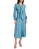 Santorelli Santorelli Jenn Long Sleeve Silk Midi Tie-Neck Dress - 5