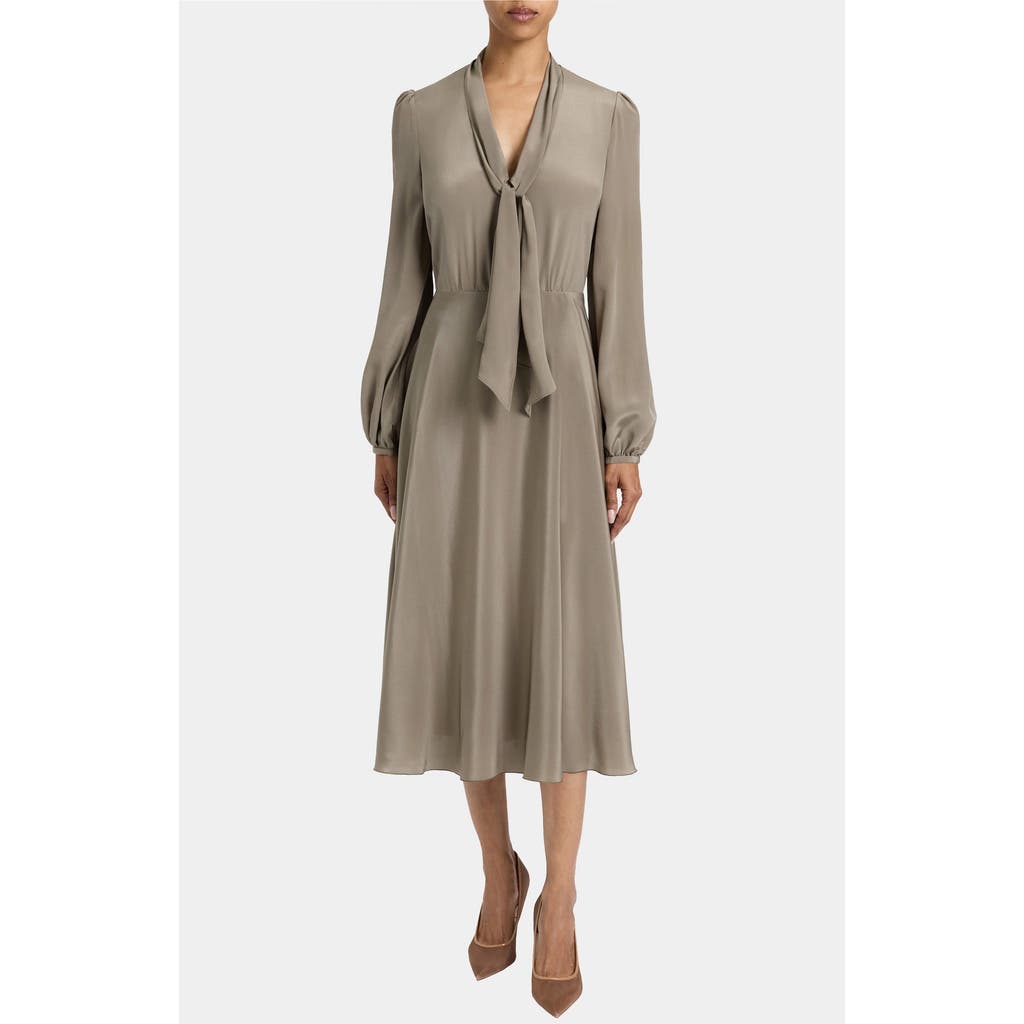 Santorelli Santorelli Jenn Silk Tie Neck Midi Dress