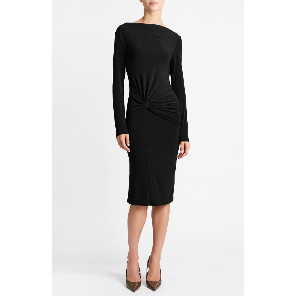 Santorelli Santorelli Keegan Draped Knot Long Sleeve Jersey Dress
