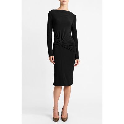 Santorelli Santorelli Keegan Draped Knot Long Sleeve Jersey Dress