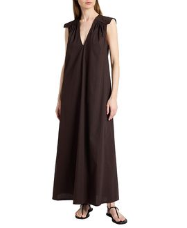 Santorelli Santorelli Niu Cap Sleeve Maxi Cotton Dress