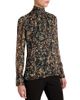 Santorelli Santorelli Phoenix Mock Neck Blouse in Abstract Floral Georgette - 1