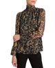 Santorelli Santorelli Phoenix Mock Neck Blouse in Abstract Floral Georgette - 6