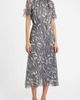 Santorelli Santorelli Sabrina Tie Neck Short Sleeve Midi Dress - 1