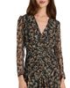 Santorelli Santorelli Sonia Long Sleeve Ruched Dress in Abstract Floral Print - 3