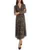 Santorelli Santorelli Sonia Long Sleeve Ruched Dress in Abstract Floral Print - 5