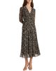 Santorelli Santorelli Sonia Long Sleeve Ruched Dress in Abstract Floral Print - 6