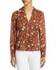Santorelli Santorelli Winnie Long Sleeve Buttoned Blouse in Floral Crinkle Georgette - 1