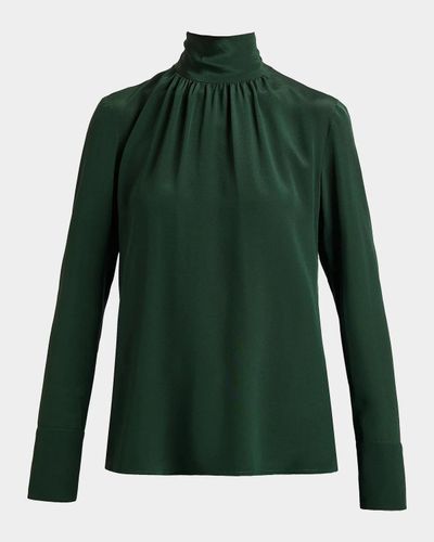 Santorelli Silk Turtleneck Blouse