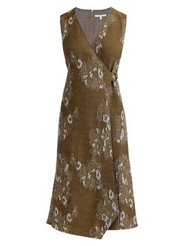 Santorelli Women's Ursa Jacquard Wrap Midi-Dress