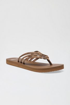 Sanuk Sanuk Yoga Sandy Distressed Novelty Sandals in Ojai Tan, Women's at Urban Outfitters