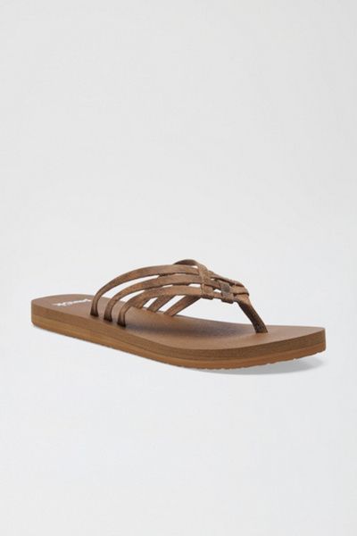 Sanuk Sanuk Yoga Sandy Distressed Novelty Sandals in Ojai Tan, Women's at Urban Outfitters