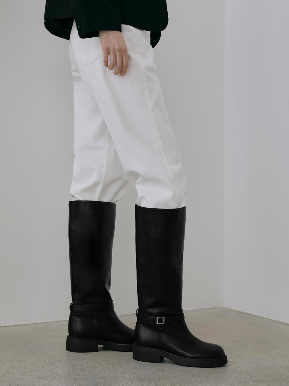 SAPPUN [Exclusive] Leesium Buckle Strap Boots (4cm)