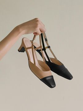 SAPPUN Irobe Two Tone Slingback Heels (5cm)