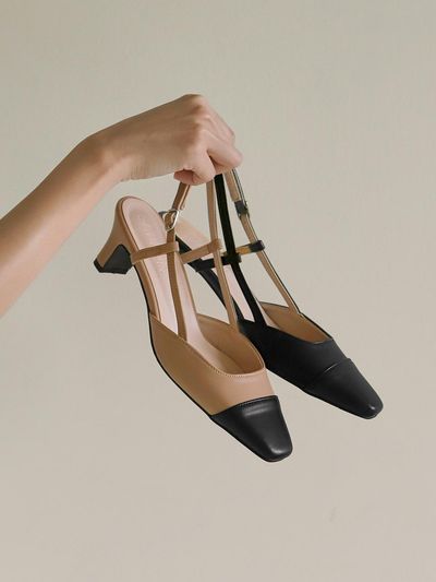 SAPPUN Irobe Two Tone Slingback Heels (5cm)