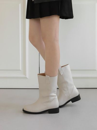 SAPPUN Listin Round Middle Boots (3.5cm)