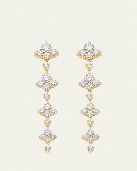 Sara Weinstock 18K Yellow Gold Dujour Four Diamond Dangle Earrings