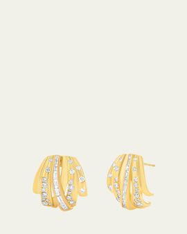 Sara Weinstock Papua 18K Gold Diamond Crossover Earrings