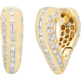Sara Weinstock Sara Weinstock Papua 18k Gold Diamond Heart Hoop Earrings