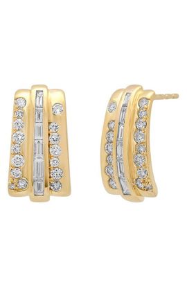 Sara Weinstock Sara Weinstock Papua 18K Gold Diamond Triple Row Huggie Hoop Earrings