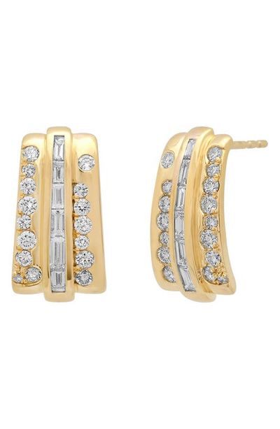 Sara Weinstock Sara Weinstock Papua 18K Gold Diamond Triple Row Huggie Hoop Earrings