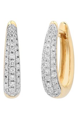 Sara Weinstock Sara Weinstock Petite Gold Diamond Hoop Earrings