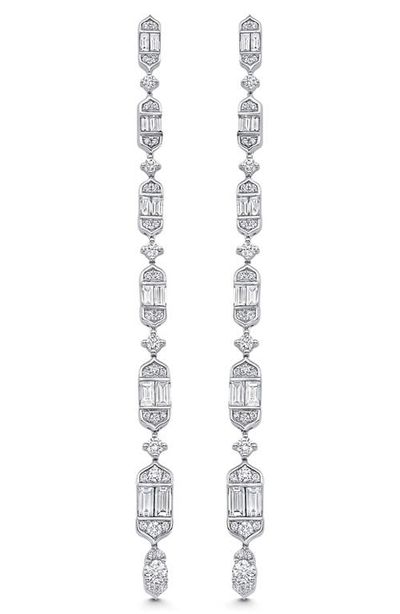 Sara Weinstock Sara Weinstock Taj Baguette Diamond Linear Drop Earrings