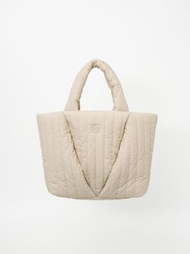 SARTU Padded Lightweight Insulated Tote Bag [Beige]