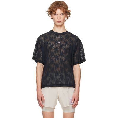Satisfy Satisfy Black Space-Lace Running T-shirt